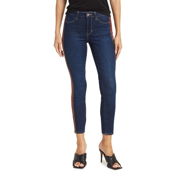 New L'agence Margot Side Stripe High Rise Crop Skinny Jeans Size 26 - Picture 1 of 11